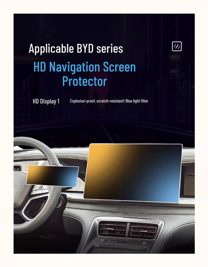 Tempered Glass Screen Protector for BYD Sea Lion 07 DMi Console & Navigation Display.