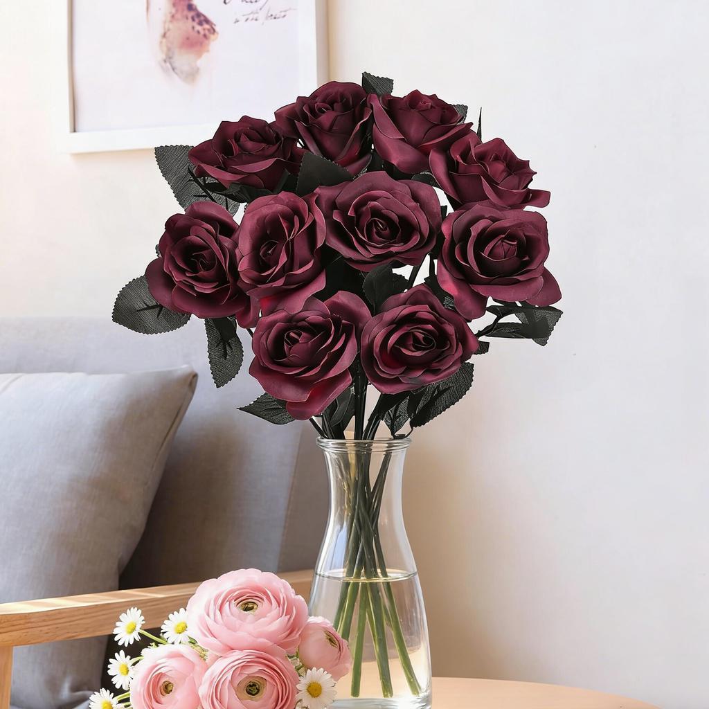 5/10Pcs Artificial Flowers Silk Rose Brial Bouquet Vase Home Room Decor Garden Valentine'day Wedding Wreath Fake Plants Diy Gift