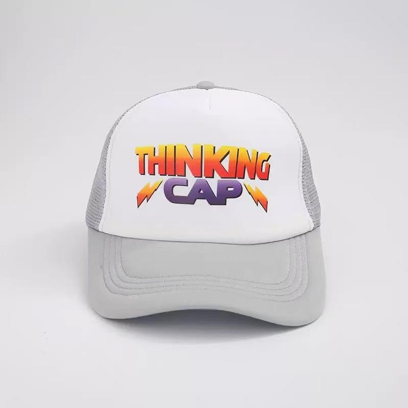 Thinking Cap Sponge Embroidered Baseball Cap Women Men Outdoor Mesh Baseball Cap For Casual Trucker Hat