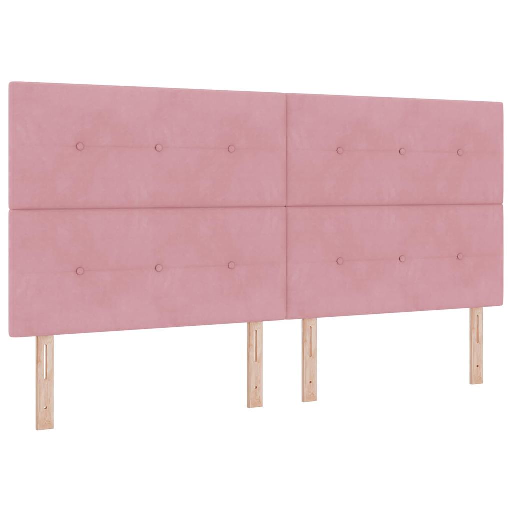 Ottoman Bed with Mattress and Headboard Pink 200 X 200 Cm Velvet