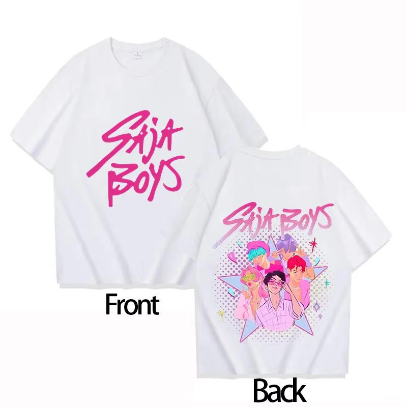 2025 Saja Boys Cotton Round Neck Boy GirlsTshirt KPOP Demon Hunter Mens Shortsleeved Comfortable Adult Top Parentchild
