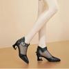 Damen-Stiefeletten mit spitzer Zehenpartie, Frühling & Sommer, atmungsaktives Netzgewebe, Stiefeletten für Damen, lässige Komfort-Absatzschuhe ab385