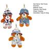 Plush Red Panda Keychain Denim Overalls Hat Stuffed Red Panda Key Ring Backpack Schoolbag Hanging Decoration Bag Charm Purse Pendant