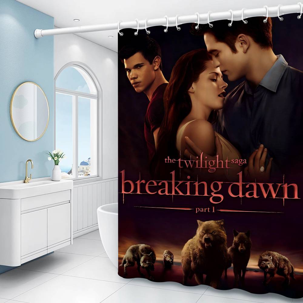 Classic Movie Twiligh Funny And Creative Beach Shower Curtain Waterproof Polyester Bath Curtains For Bathroom Decorate With Hook