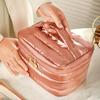 Portable Waterproof Aesthetic Cosmetic Organizer Large Capacity Shock Resistance Quilted Makeup Pouch Washbag Toiletries