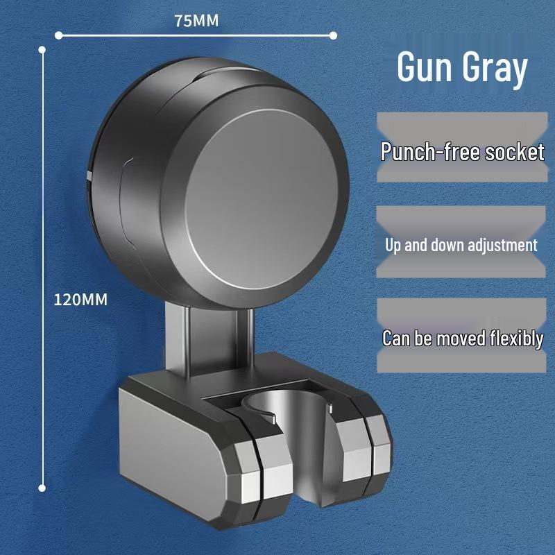 Punch-Free Adjustable Shower Head Holder with Suction Cup Base