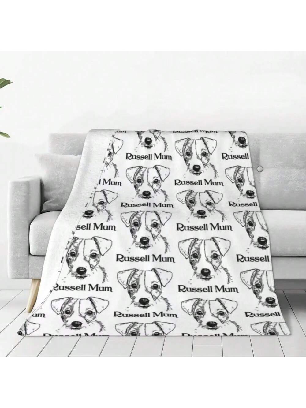 

Jack Russell Dog Flannel Blanket Quality Soft Durable Kawaii Animal Throw Blanket Spring Travel Couch Bed Funny Bedspread 75X95CM