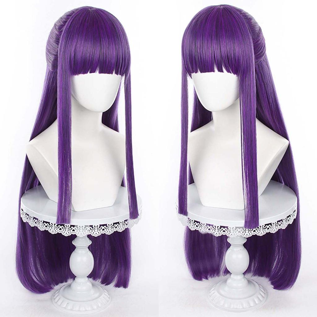 Purple Long Cosplay Wig for Comiket School Cultural Stage and Includes Wig Wig, Heat-Resistant, Costumes, Events, Halloween, Festivals, Festivals,