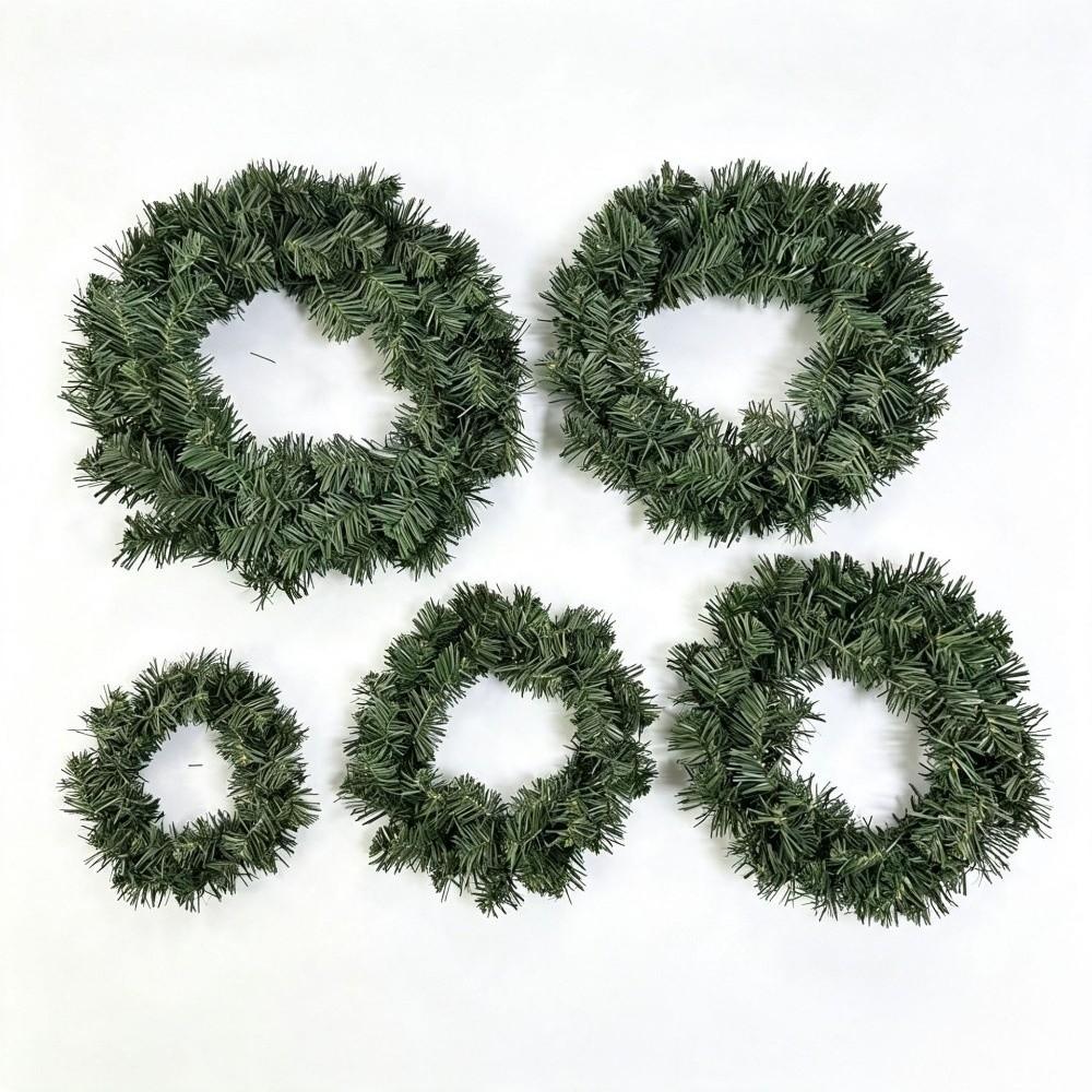 Green Artificial Green Pine Wreath Rustic Christmas Door Wreath Outdoor Front Door