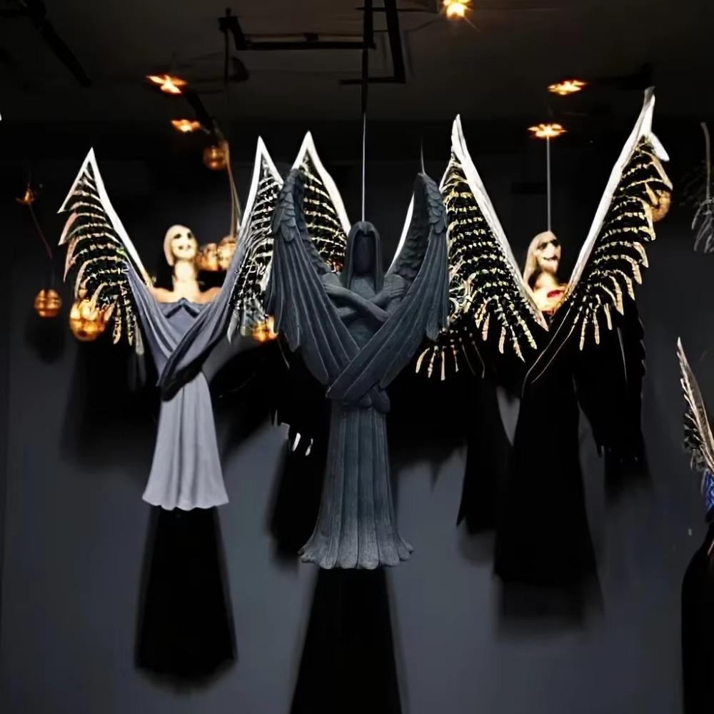 Abstrakte Kunst Dunkler Engel Skulptur Handgefertigtes Ornament Kreative Halloween Engel Statue Desktop