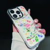 Galvanisierter Linsenrahmen-Case Für iPhone 16 15 14 Pro Max Plus 12 13 Pro 11 Galvanisiertes TPU Blumen Herz Klare Hülle