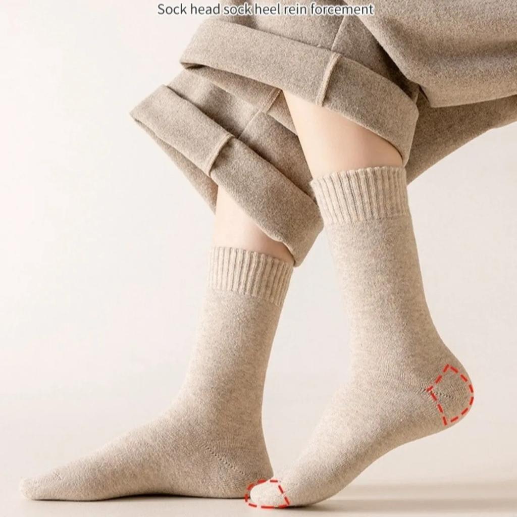 1 Pair Winter Warm Thermal Socks Women Extra Thick Insulated Heated Crew Boot Socks Cold Weather Long Socks Winter Accessories