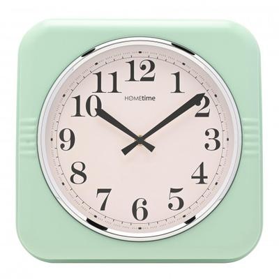 Hometime Square Retro Sage Metal Wall Clock 30cm
