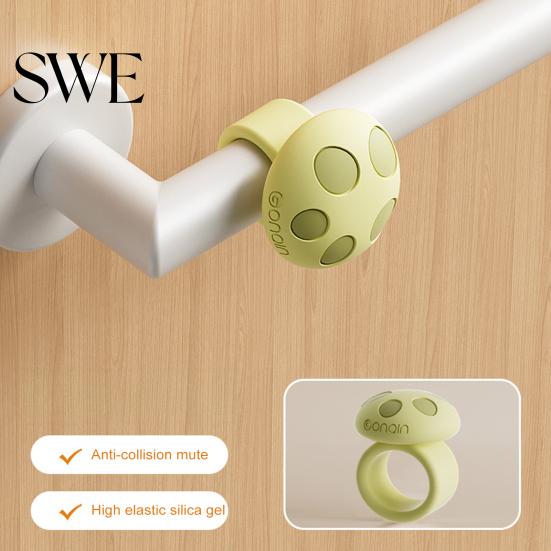 Universal Door Stopper 1/3Pcs Mushroom Handle Bumper Ring Silicone Wall Protector Anti-collision Knob Lever Buffer