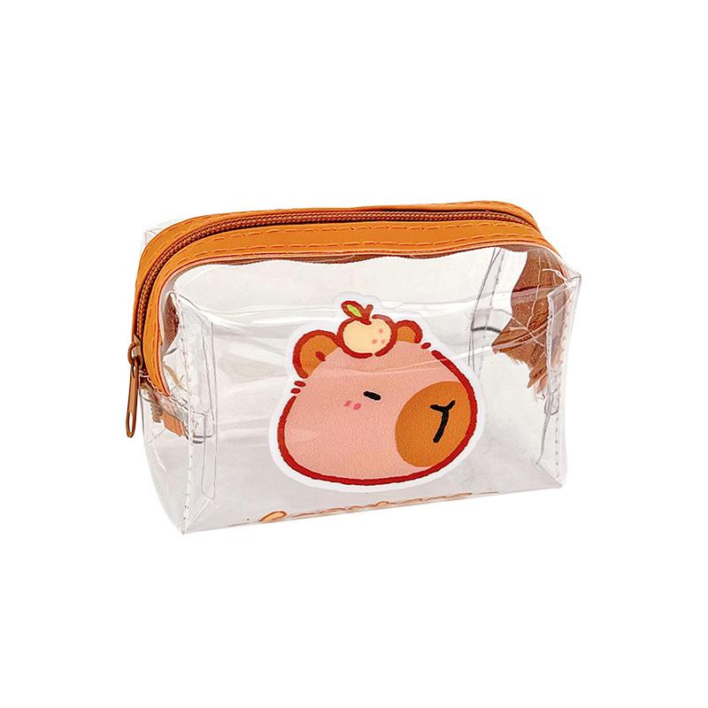 Cute Capybara Coin Storage Bag Transparent Coin Purses Cartoon Lovely Wallet Clear Bags