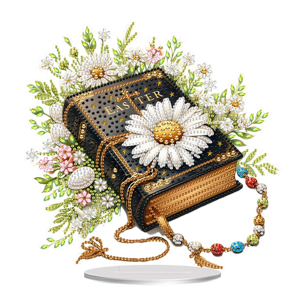 Acrylic Special Shape Piano Rabbit Table Top Diamond Painting Ornament Kits Rhinestones Desktop Ornaments for Home Office Decor