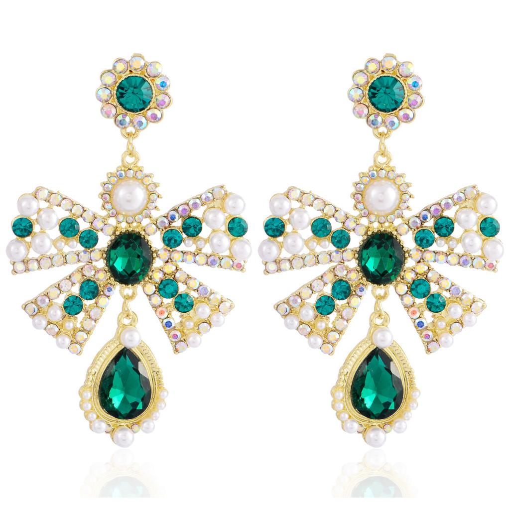 Alloy Butterfly Bow Earrings For Women With Retro Vintage Style Seasonal Accessory