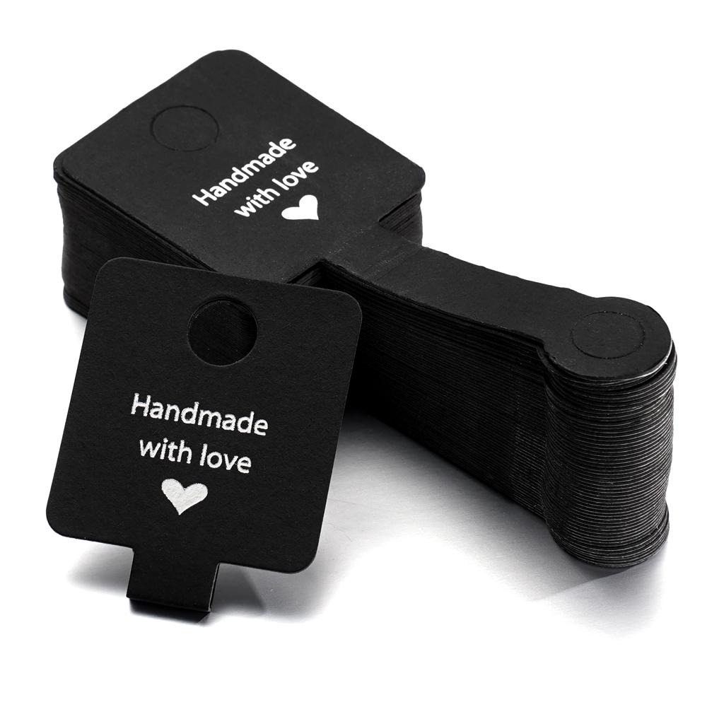 50 szt./partia 4x10 cm Samoprzylepny papier kraftowy Kartka Bransoletka Naszyjnik Wisząca Składana Kartka do DIY Etykiety ekspozycyjne na biżuterię Materiały