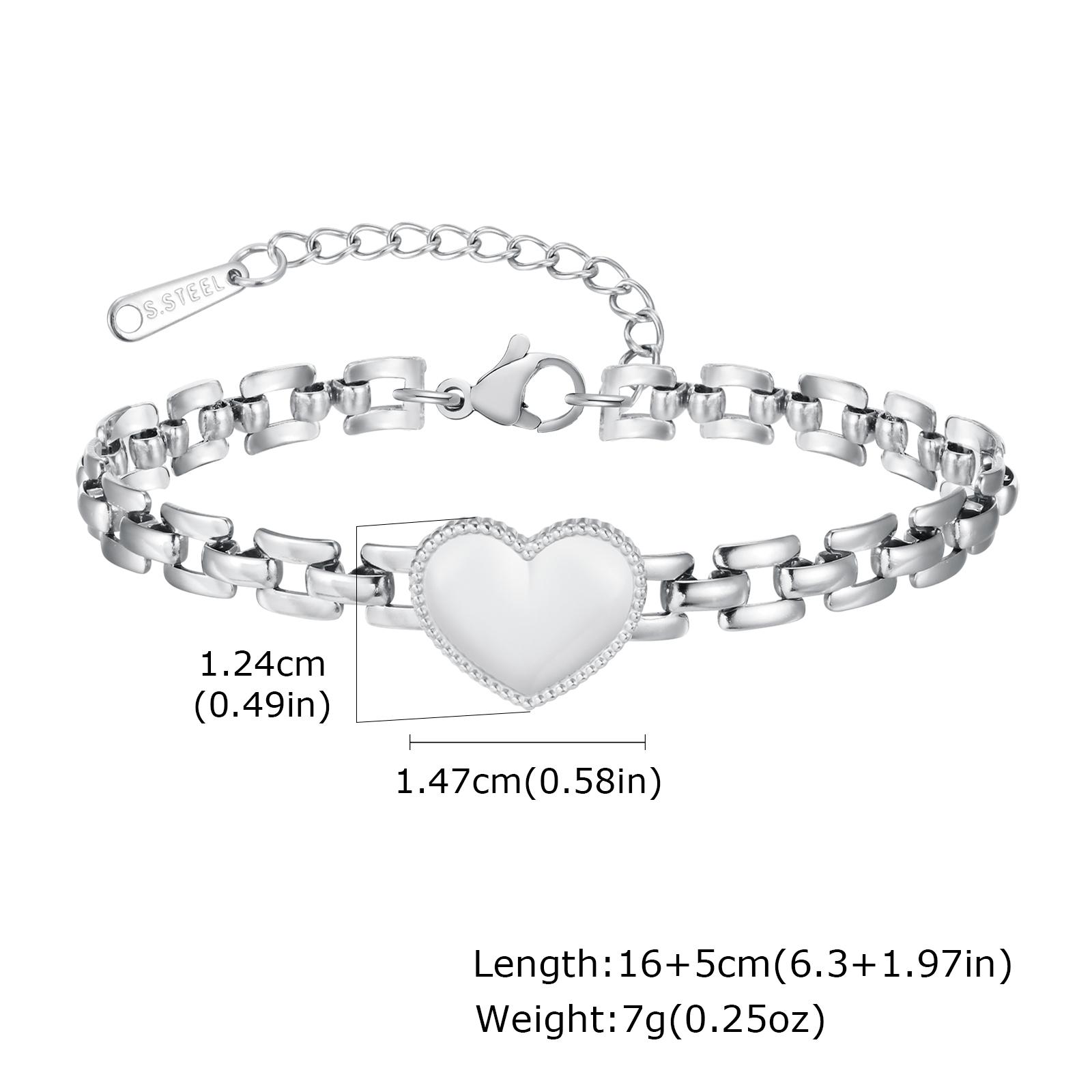 

Vnox Stainless Steel Love Hand Bracelet For Women Gold Silver Color Strap Chain Bracelets Girls Heart Jewelry Girls Mom Gift серебряный