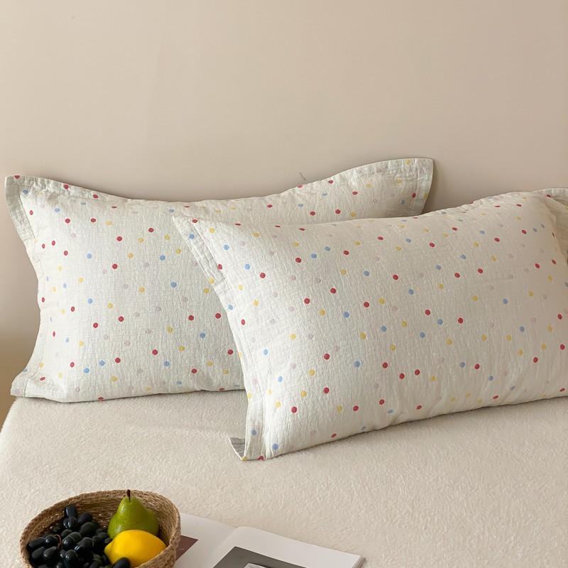 Cotton Muslin Pillowcase Set 48x74cm Soft Breathable Bedding Home Use 40s Count Pure Anti-Oil Stain