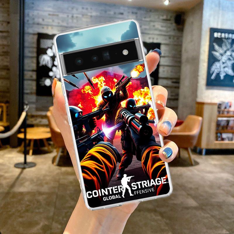 Counter Strike CS GO Hot Game Phone Case Cover for Google Pixel 9 8 7 6 5 4 4XL Silicone 7A 6A 5A 4A 3A Pro XL Transparent Shell