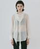 Baillie Draped Scarf Sheer Blouse (Ivory)