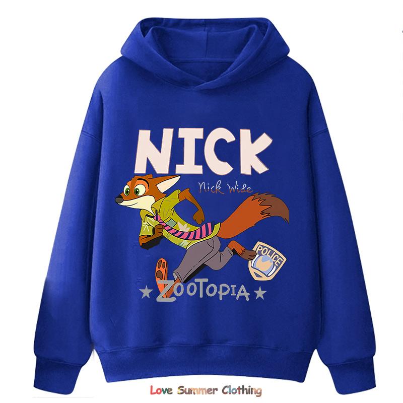 Nick Judy HD Print Kids Hoodie Zootopia Casual Unisex Pullover for Boys Girls 4-14 Years Winter Clothing Kid Hoodie Boys Sweatshirts