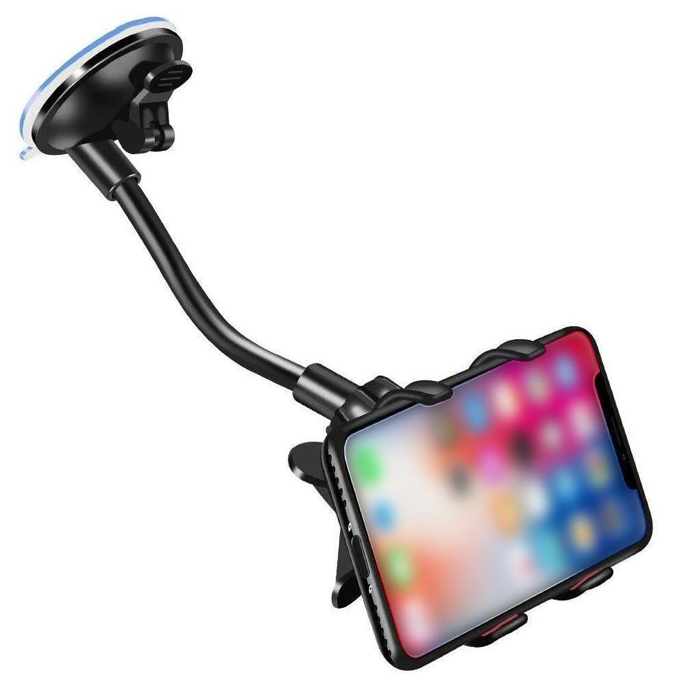 360 Rotate Sucker Car Phone Holder Flexible Mount Stand Mobile Cell Support For IPhone Clip Car Phone Holder