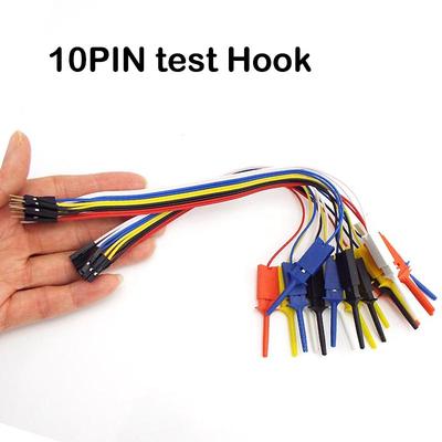 10PIN Test Hook Lead Clip Logic Analyzer Cable Alligator Clip Male Female Gripper Probe For Arduino Raspberry Pi Connection 25cm