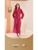 2024 Velvet Plus Size Women's Long Bathrobe - Winter European & American Style for Hotels, Salons, and Casual Wear