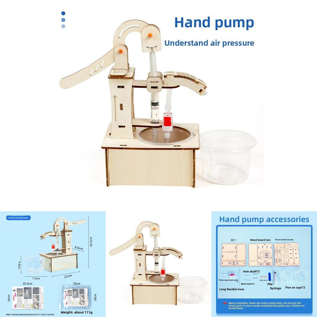 Simulated Wooden Pumping Water Machine Assembly Model Children Puzzle Toy Set For Learning