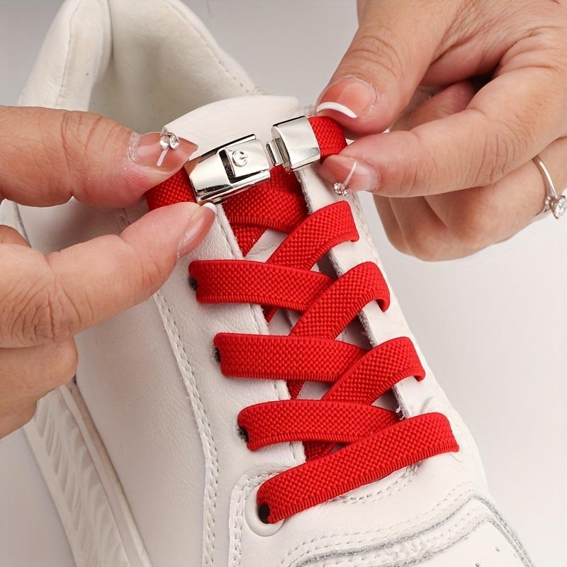 1pair No-Tie Shoelaces With Buckles For Sneakers Sports Shoes KTY