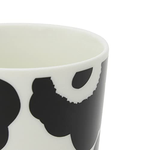 Marimekko Latte Mugs, Pair, Unikko Coffee Cups, Black and White, 70637 190 [Parallel Import]