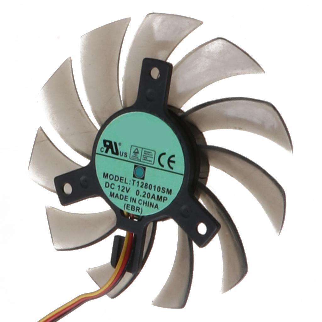 2Pcs T128010SM 75mm 3Pin Cooling Fan for GTX 460 465 560 Ti 580 650 750Ti GT440 GT610 GT730 Graphics Card Cooler Fan