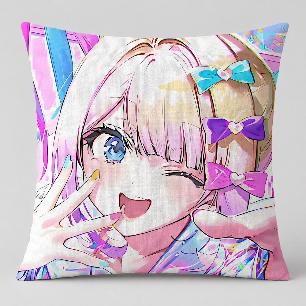 Game NEEDY GIRL OVERDOSE Cushion Cover Short Plush Cushion Cover Double Sided Print Washable Sofa Pillowcase Home Decor Gift