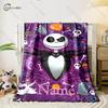 Free Shipping! Custom Name Blanket with The Nightmare Before Christmas Print, All-Season Multi-Use for Nap,Camping,Car,Sofa Gift