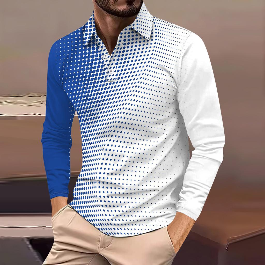 Herre Langermet Knappelukking Krageskjorte Mote Casual Topp