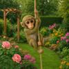 Handmade Monkey Hanging Ornament Cute Animal Statue Garden Climbing Monkey Figurine  Plant Hanging
