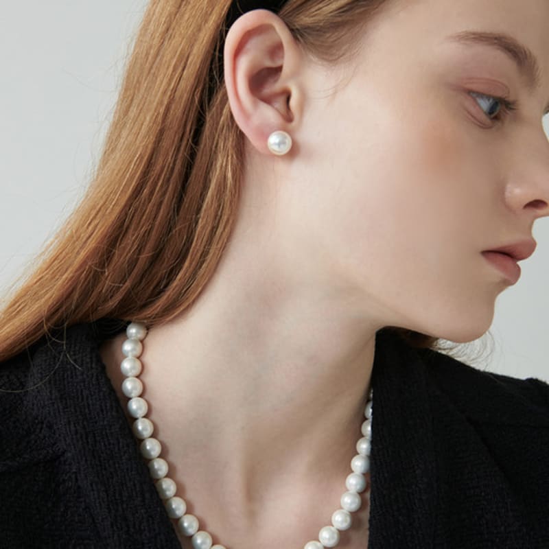 TOU CRH004 Classic mood semi bold pearl necklace