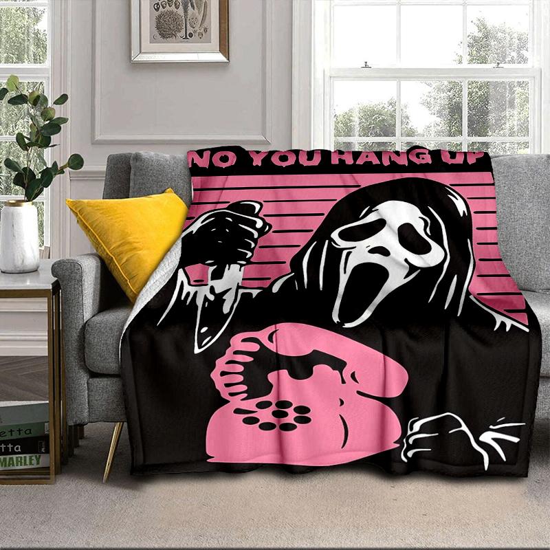 Scr-eam Horror Movie Blanket Flannel Blanket for bed, sofa, Camping, Hiking, Picnic Essentials, gift for family Fan gifts
