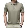 Men's Lapel T-Shirt Short Sleeve Solid Color Summer Tee Shirt Quick Drying Casual Golf Top for Work Vacation Street Golfing