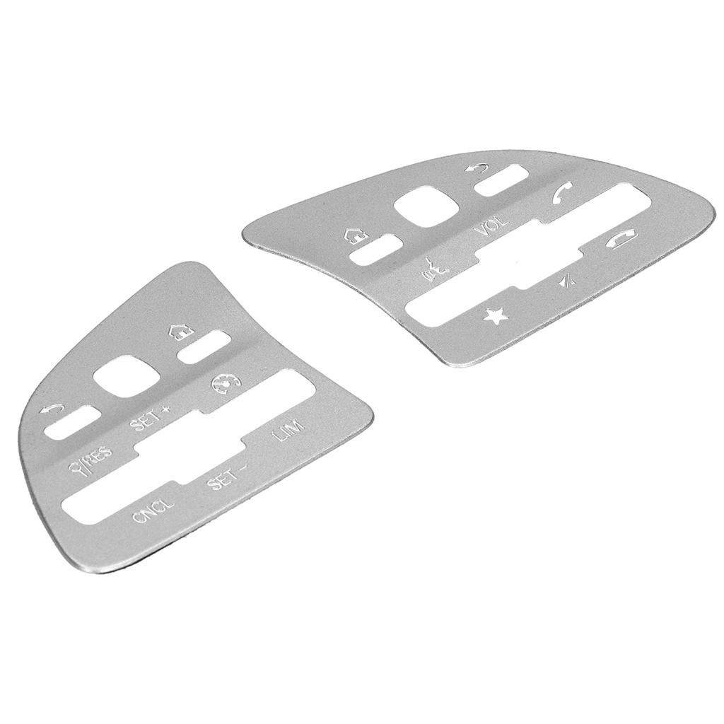 2pcs Round Steering Wheel Button Trim Cover Replacement for Mercedes Benz A / B / C / E Class 2020