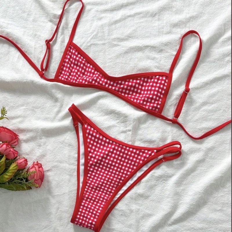 New tube top halter strap-up sexy bikini split swimsuit