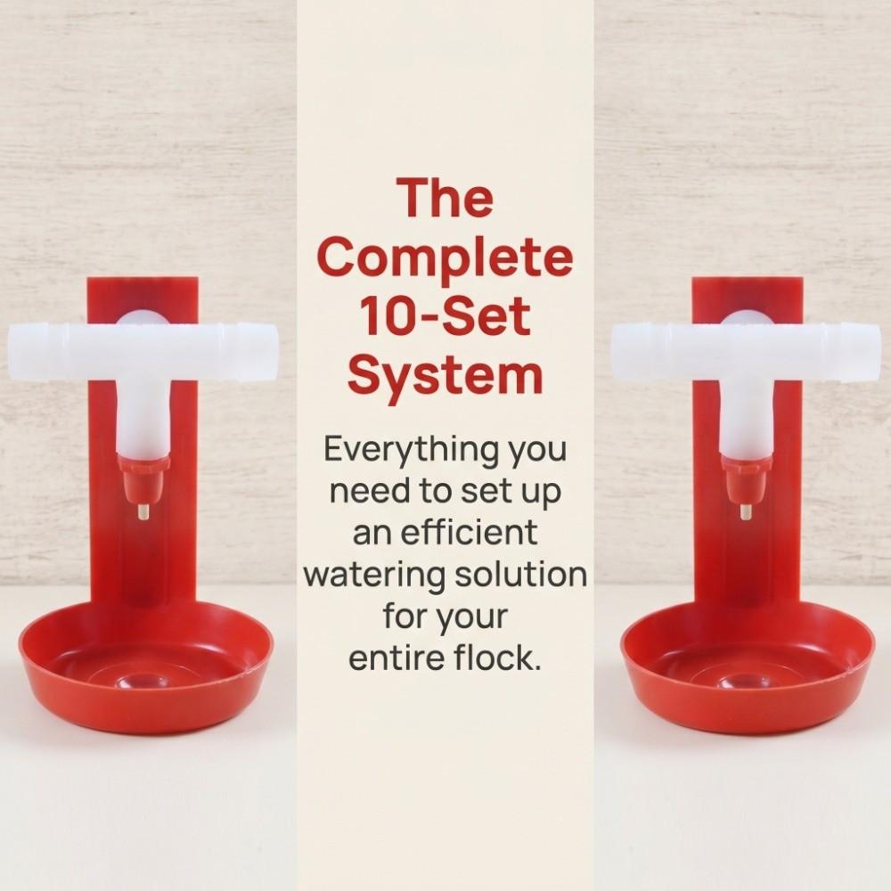 10 Sets High Quality Plastic Automatic Poultry Drinker Durable Chicken Water Feeder Bird
