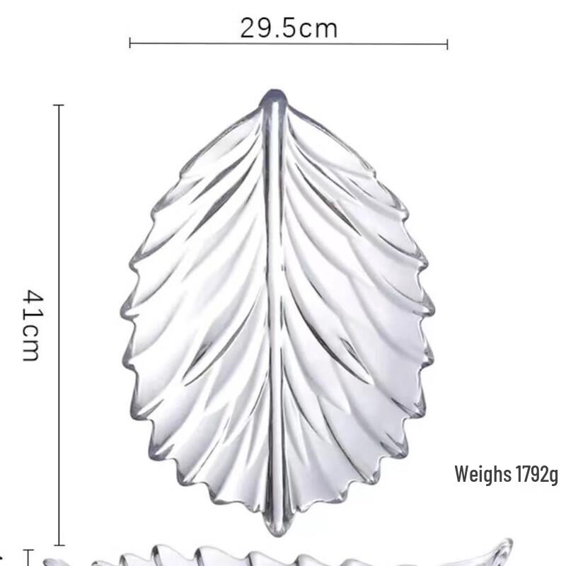 Flavinmci Crystal Glass Leaf Fruit Plate