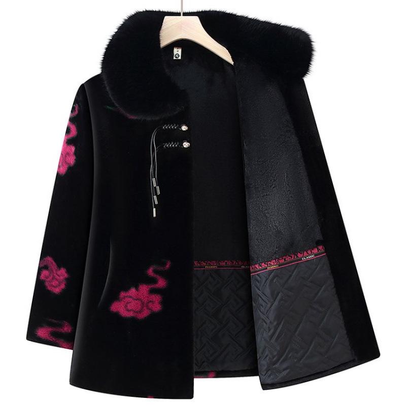 Stylish Fleece-Lined Winter Jacket & Mink Coat for Elderly Women