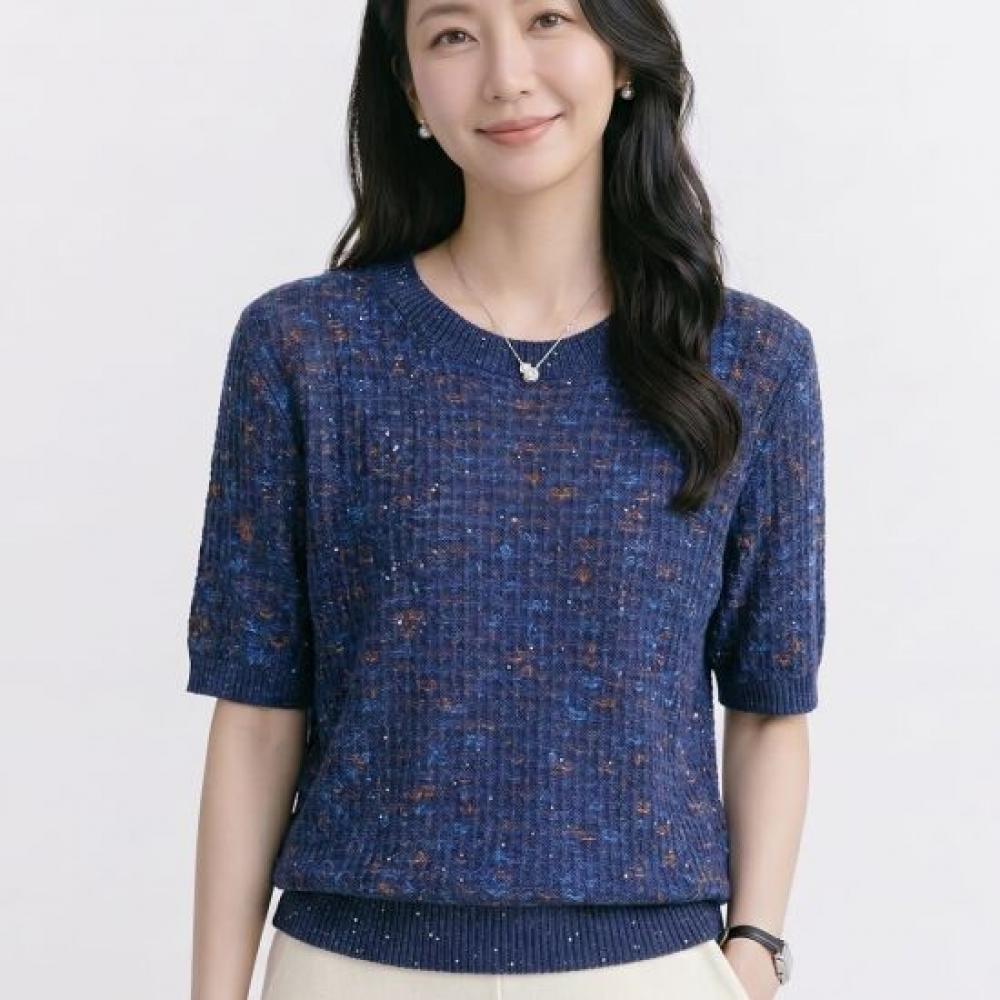 Navava Daily Boucle ShorT Sleeve Round Neck KniT T Nk3658