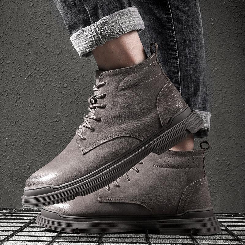 Fashion Winter Men's Ankle Boots Classic Business Leather Boots Men's Casual Short Boots Lace Up Fashion High Top Shoes Free Delivery