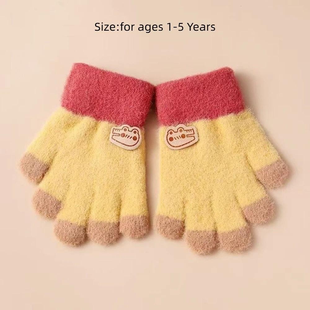 1-5 Years Old Coldproof Kids Winter Gloves Windproof Baby Gloves Cute Knitted Gloves Toddler