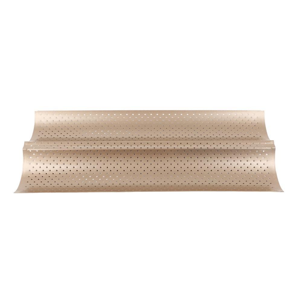 Carbon Steel French Bread Pan Perforated Bread Baking Tray Baguette Baking Pan  Kitchen Bakery золотой